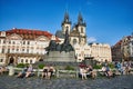 Jan Hus Monument and Church of Our Lady before TÃÂ½n, Prague Royalty Free Stock Photo